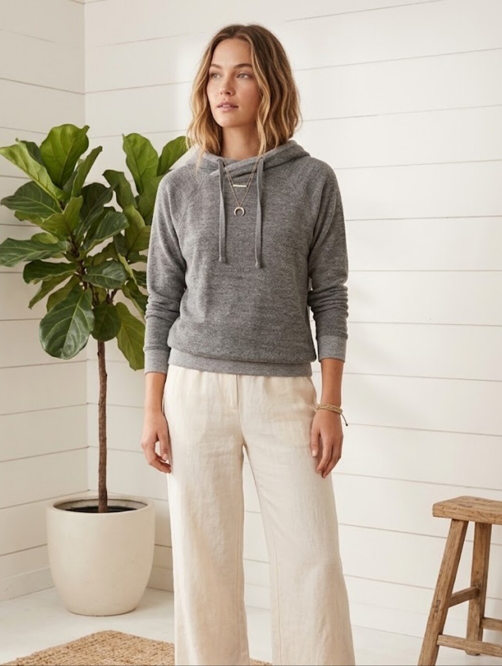 Alo Yoga Grey Fleece Pullover Hoodie Size S